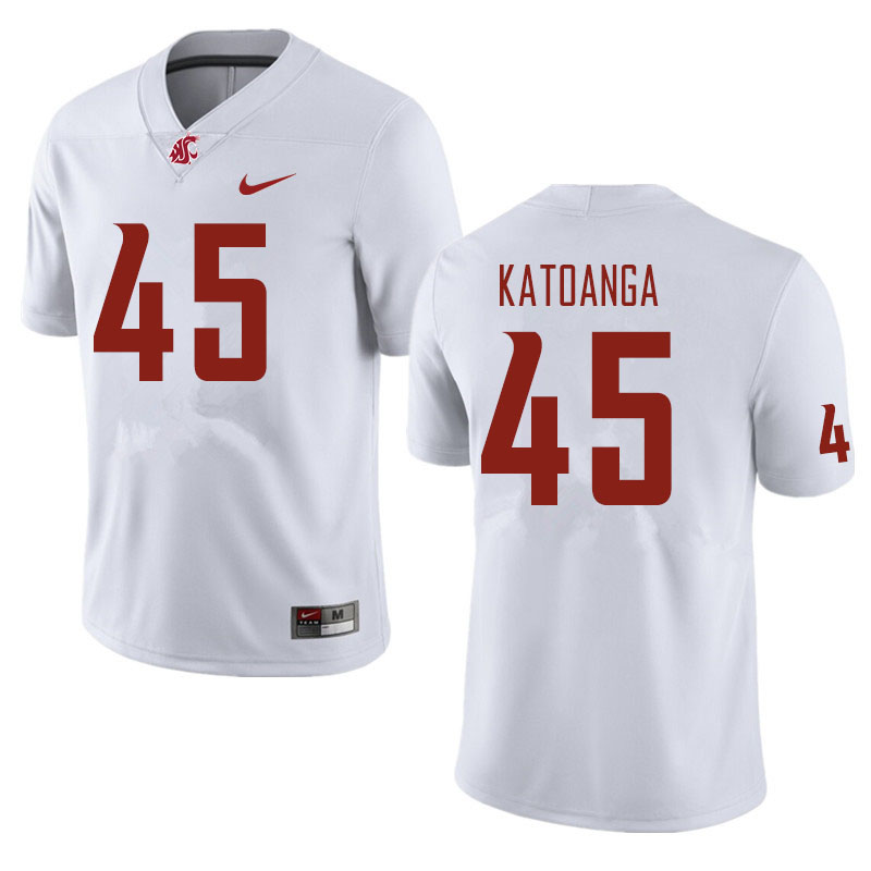 Men #45 Rocky Katoanga Washington State Cougars Football Jerseys Sale-White